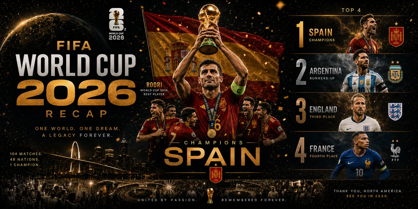 World Cup 2026 Recap — Spain champions